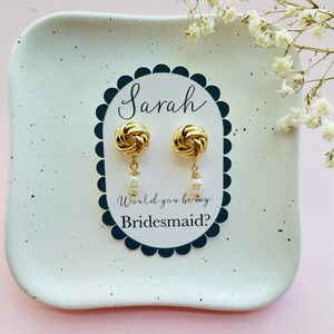 Carte de demande en mariage, boucles d'oreilles, cadeau de demoiselle d'honneur, carte de demande en mariage, carte de demande en mariage