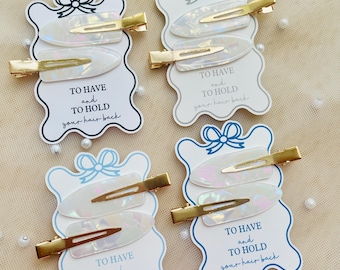 Pearl Iridescent Hair Clip Set: Bridesmaid Proposal Favor