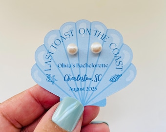 Brincos de pérola de água doce, decoração para casa de praia, lembrancinhas de casamento com conchas, último brinde na praia.
