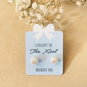 Brincos de nó, brincos de cartão para madrinhas, pedido de casamento para madrinhas, acessórios para caixa de madrinhas, presente para madrinhas, brinco de pérola personalizado