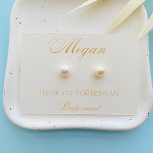 Carte de demande en mariage pour demoiselle d'honneur, boucles d'oreilles en perles, coffret cadeau pour boucles d'oreilles en perles, carte de demoiselle d'honneur personnalisée, bijoux pour demoiselle d'honneur, cadeau de demande en mariage