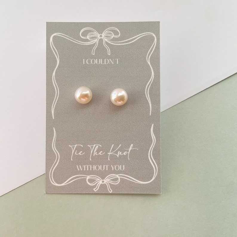 Tie the Knot Bridesmaid Earrings | Bridesmaid Gift | Knot pearl Earrings | Bridesmaid Accessories | Personalised | Wedding Proposal box