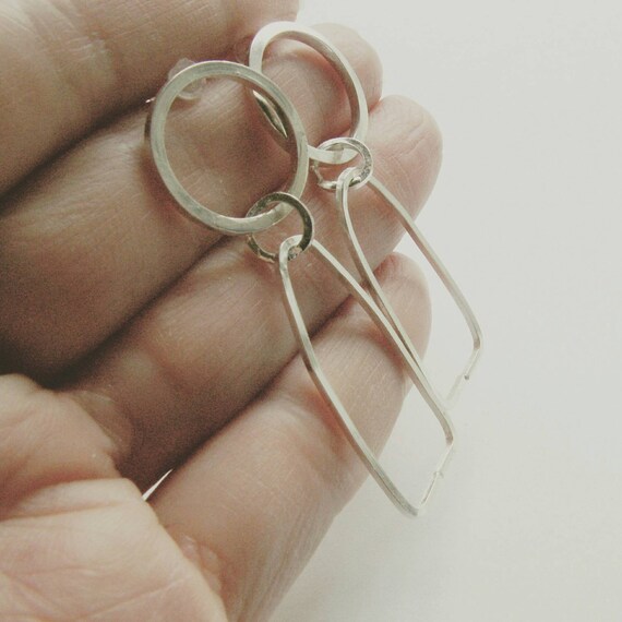contemporary silver stud earrings