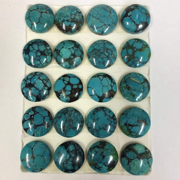 14mm round, Turquoise cabochons. Turquoise cabs.  20pieces(TC035)