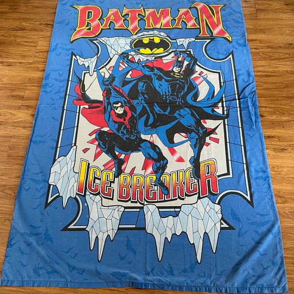 Vintage 1997 Batman & Robin Cartoon Movie Promotional Single/Twin Duvet Cover With Pillowcase Retro Batman DC comics Made In Australia Duvet