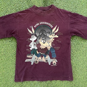 Vintage 1994 Acme Looney Tunes dubbelzijdig dames XS-cartoon grafisch T-shirt retro schattig streetwear Bugs Taz Wiley print zomer T-shirt cool