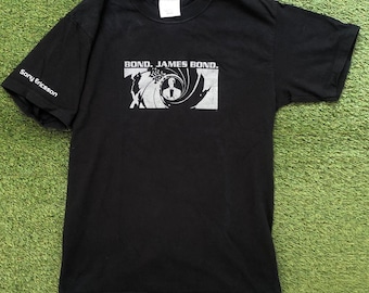 Camiseta promocional unisex pequeña de James Bond "Muere otro día" de Sony Ericsson, de 2002, de la película James Bond de los años 2000, rara.