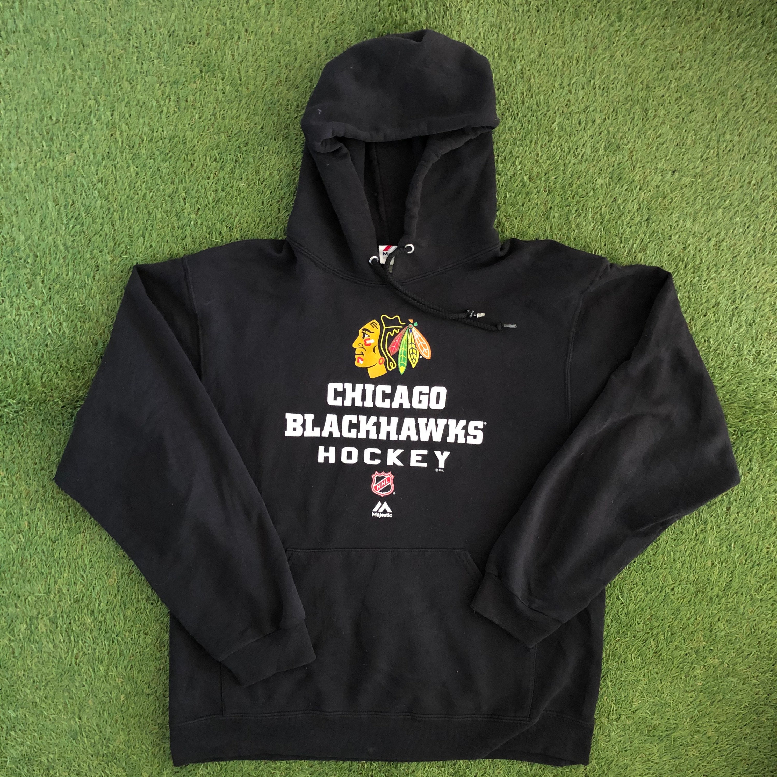 Old Time Hockey Chicago Blackhawks Hoodie Jersey Hoodie NHL Hockey Size  Medium