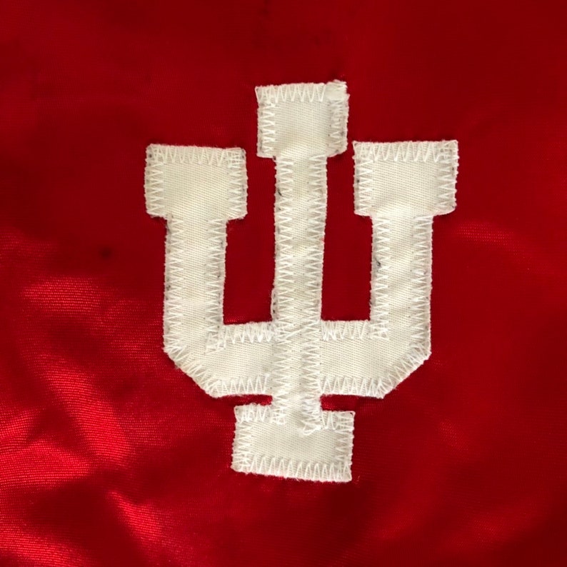 Vintage 1990/'s Indiana Hoosiers College Sportswear Medium Nylon Satin Bomber Jacket Retro Hip Hop Streetwear Made In Indiana Hoosiers Coat
