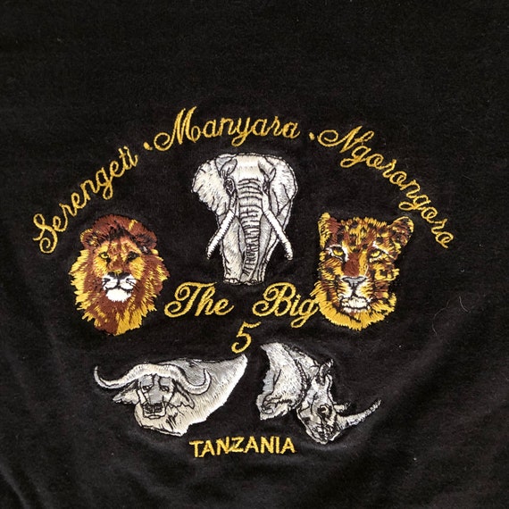 Vintage 1990’s Tanzania African Stitched Big 5 An… - image 3