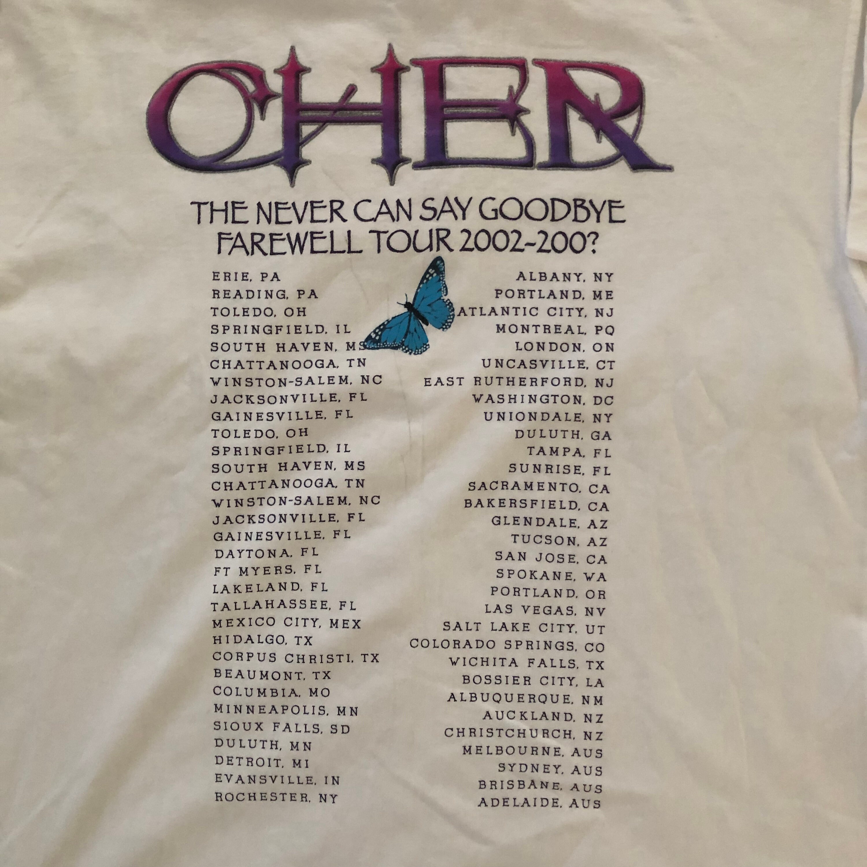 ヴィンテージ 2002 シェール ザ ネバー キャン セイ グッバイ フェア  