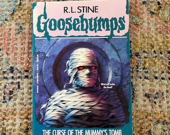 Vintage 1993 Goosebumps The Curse Of The Mummy's Tomb #5 R.L Stine livro de terror infantil item de colecionador legal Goosebumps ficção infantil escolar