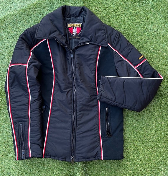 Vintage 1980’s Innsbruck Sportswear Winter Black Outerwear Women’s XL Ski Snow Jacket Retro Innsbruck Austria Streetwear Bomber Jacket
