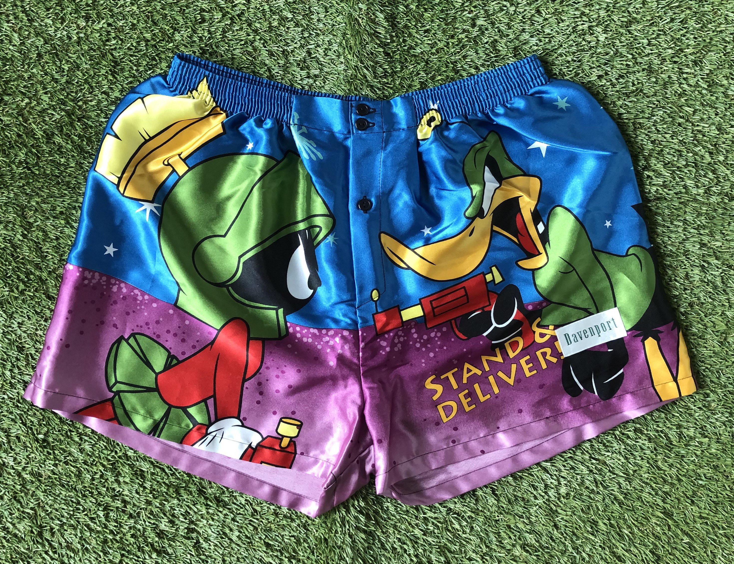 Vintage 1997 Davenport Looney Tunes Daffy Duck Marvin the Martian Medium Satin Boxer Shorts Retro Summer Hipster Cartoon Cool Underwear Etsy