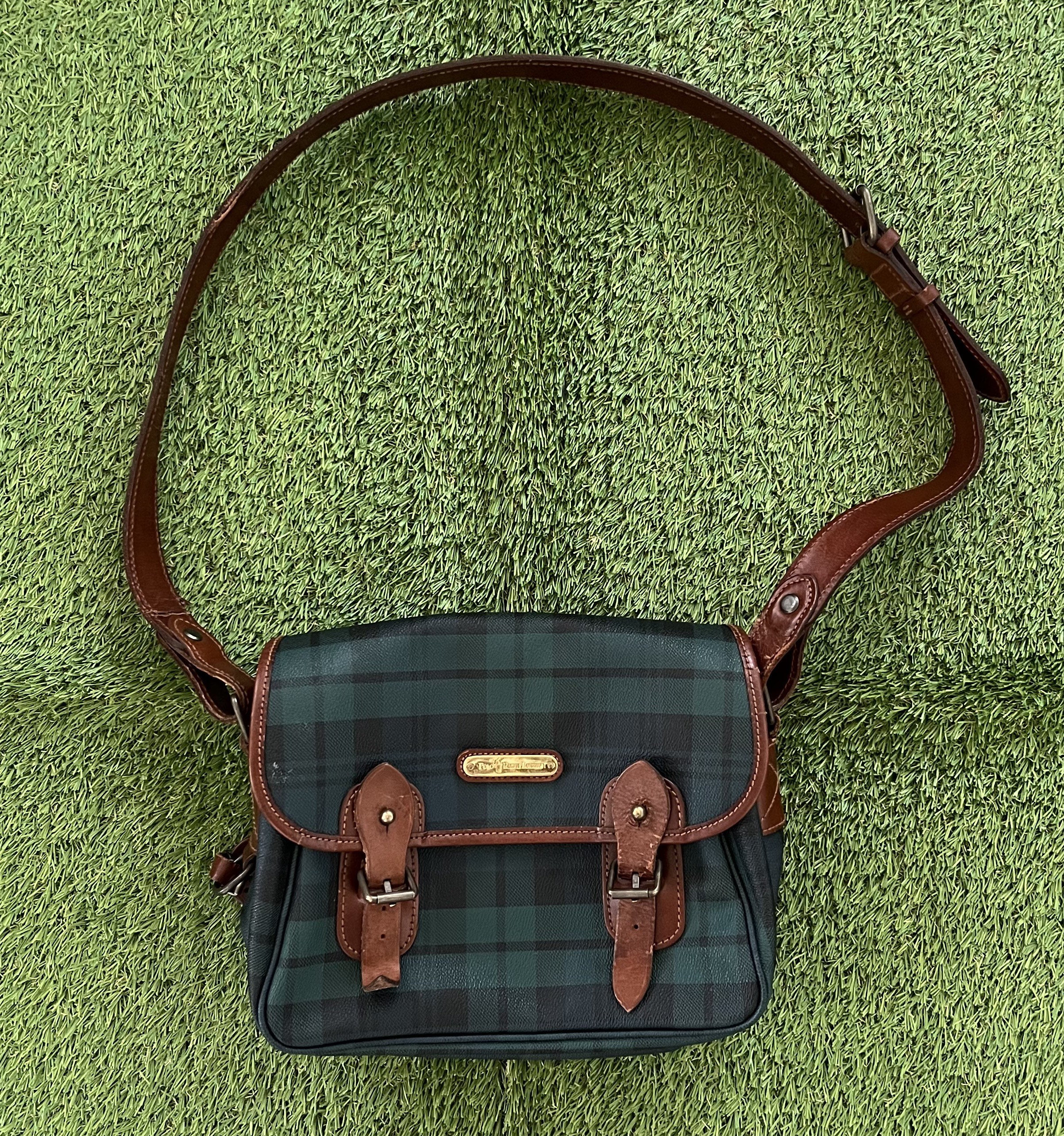 Vintage Polo Ralph Lauren Plaid Houndstooth Tweed Doctor Bag