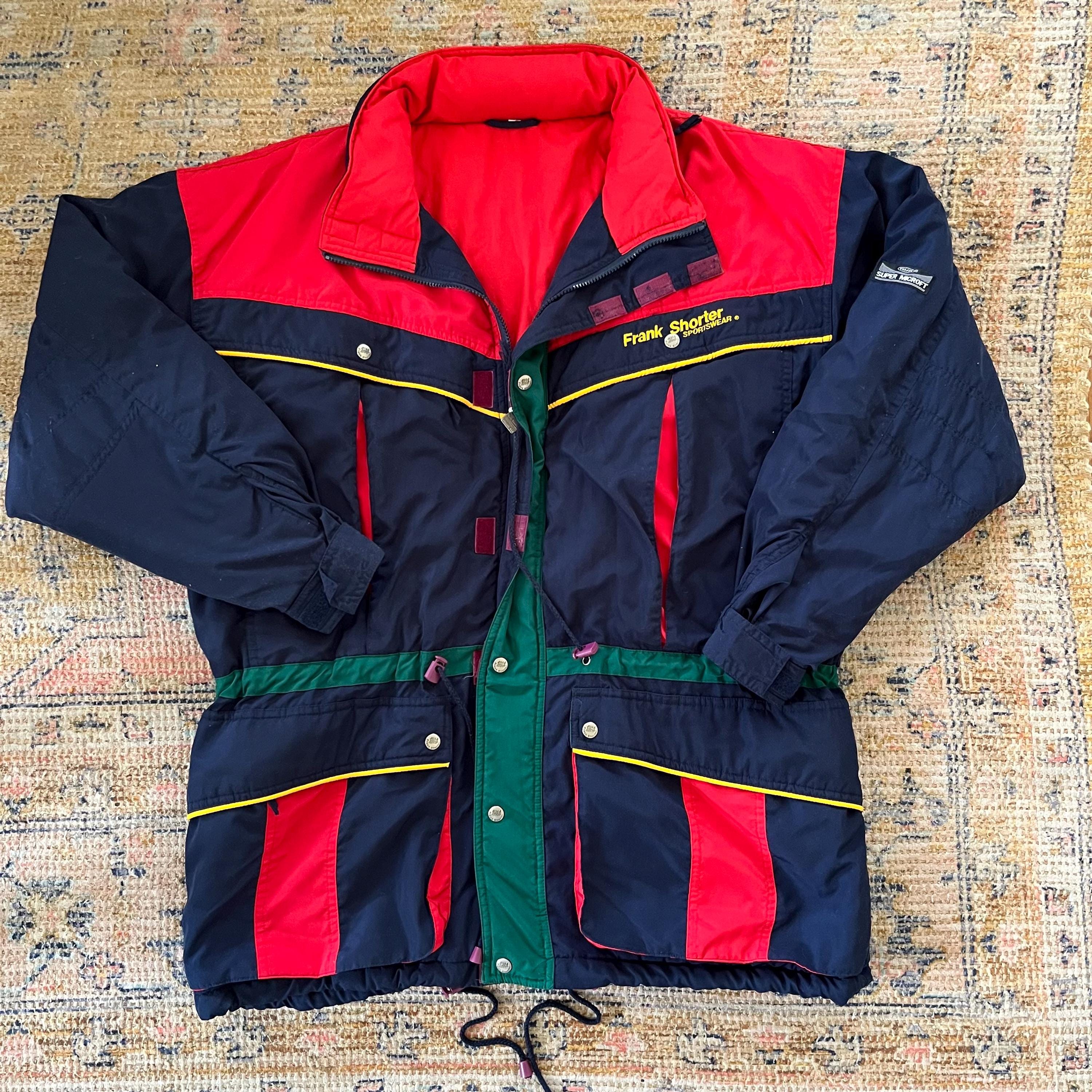 Vintage 1990’s Frank Shorter Sportswear men’s colour block oversized XL  snow ski puffer jacket retro hip hop Streetwear winter cozy coat