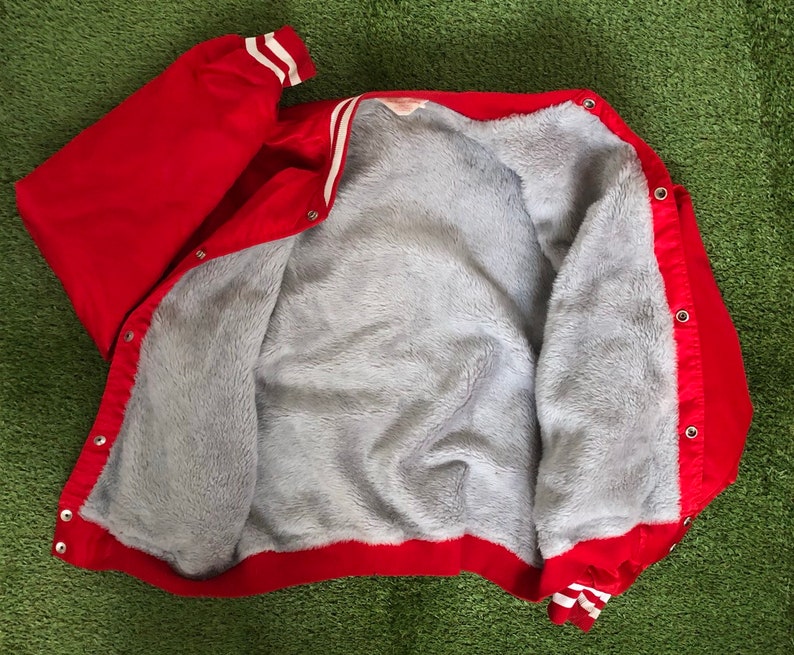 Vintage 1990/'s Indiana Hoosiers College Sportswear Medium Nylon Satin Bomber Jacket Retro Hip Hop Streetwear Made In Indiana Hoosiers Coat
