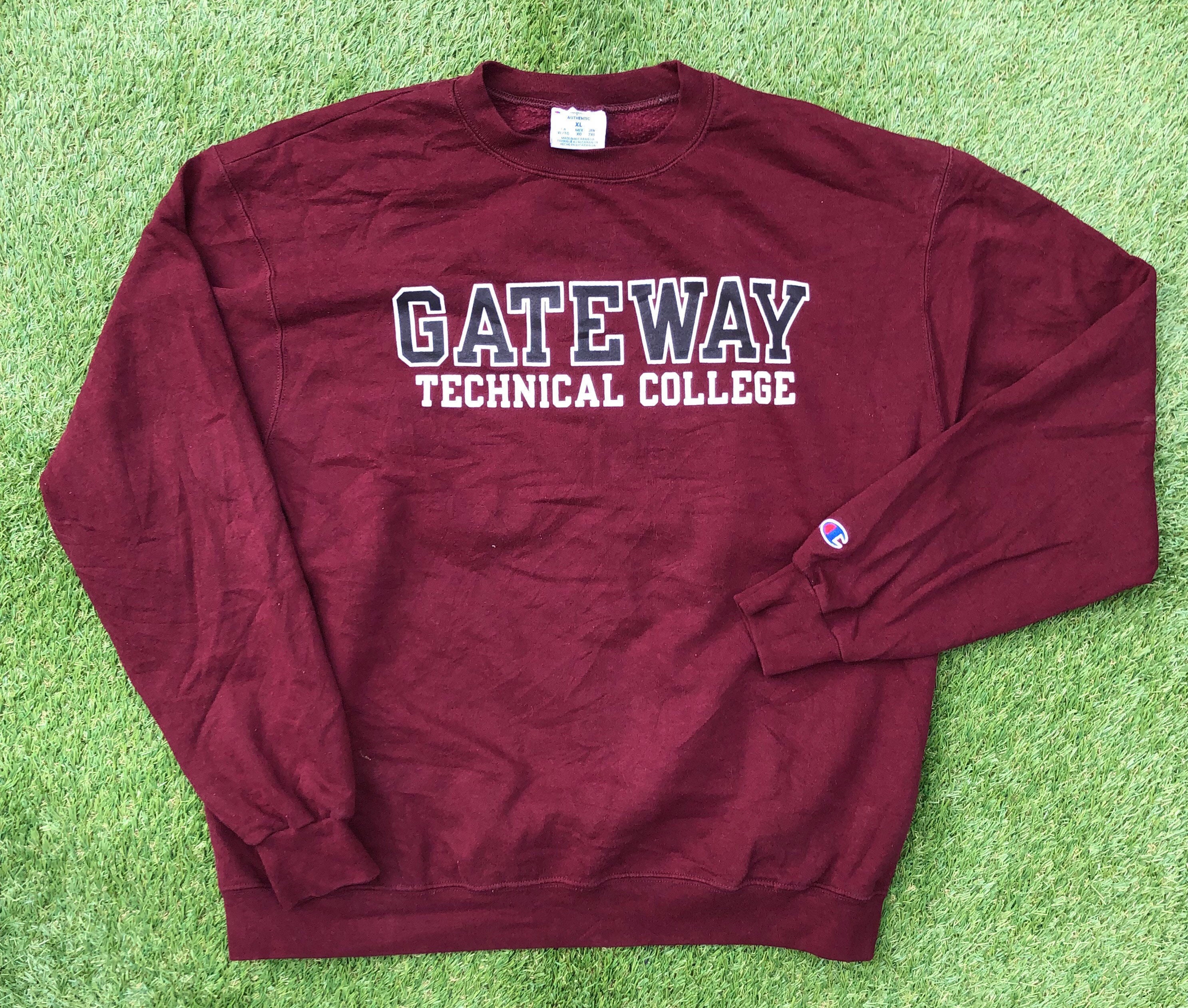 Vintage 2000 Gateway Technical College Maroon XL Champion Sportswear Pullover Sweatshirt Retro College Sports Streetwear Cozy Jumper Cool
