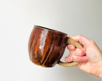 Pumpkin Handmade Ceramic Coffee Mug - Orange Pumpkin Mug - Handmade Wheel thrown Clay Mug - Gifts for Her - Fall Mug