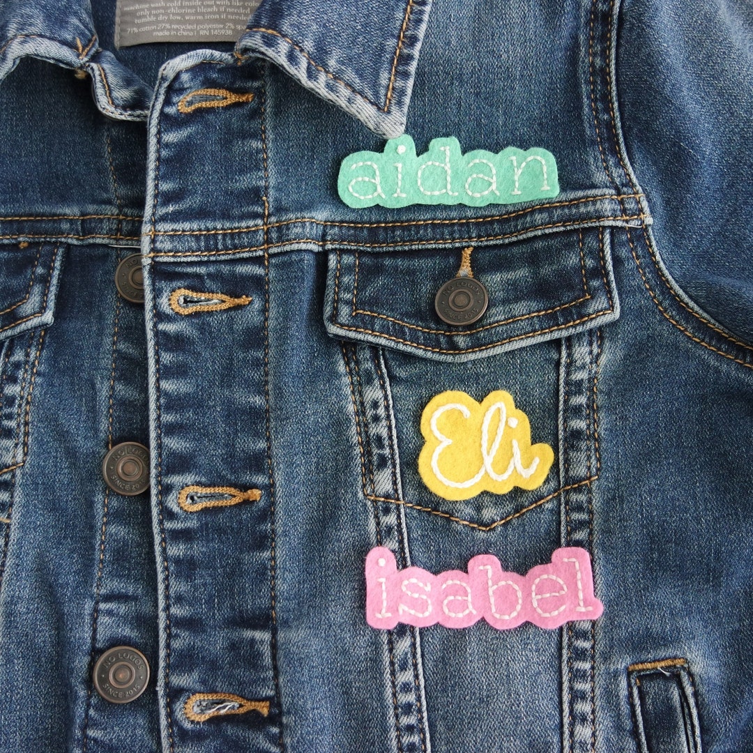 Custom Personalized Patch, Iron on Name Patch, Embroidered Name Pin
