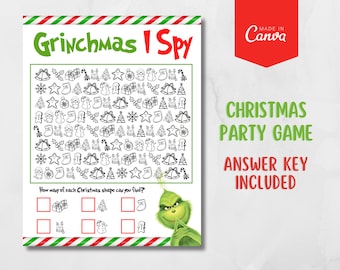 Grinch Game, Grinchmas Games, Christmas Party Games, How the Grinch Stole Christmas Games, Grinch Games, Printable, Word Scramble