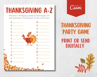 Fun Thanksgiving Game - What's Your Turkey Name? Printable Family Activity For Fall Parties
