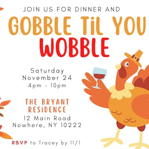 Thanksgiving Invitation Printable, Thanksgiving Invite, Dinner Invite, Friendsgiving, Printable, Instant Download, Thanksgiving Cards, Pie