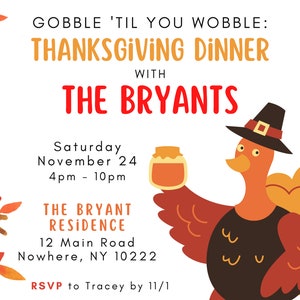 Thanksgiving Invitation Printable, Thanksgiving Invite, Dinner Invite, Friendsgiving, Printable, Instant Download, Thanksgiving Cards