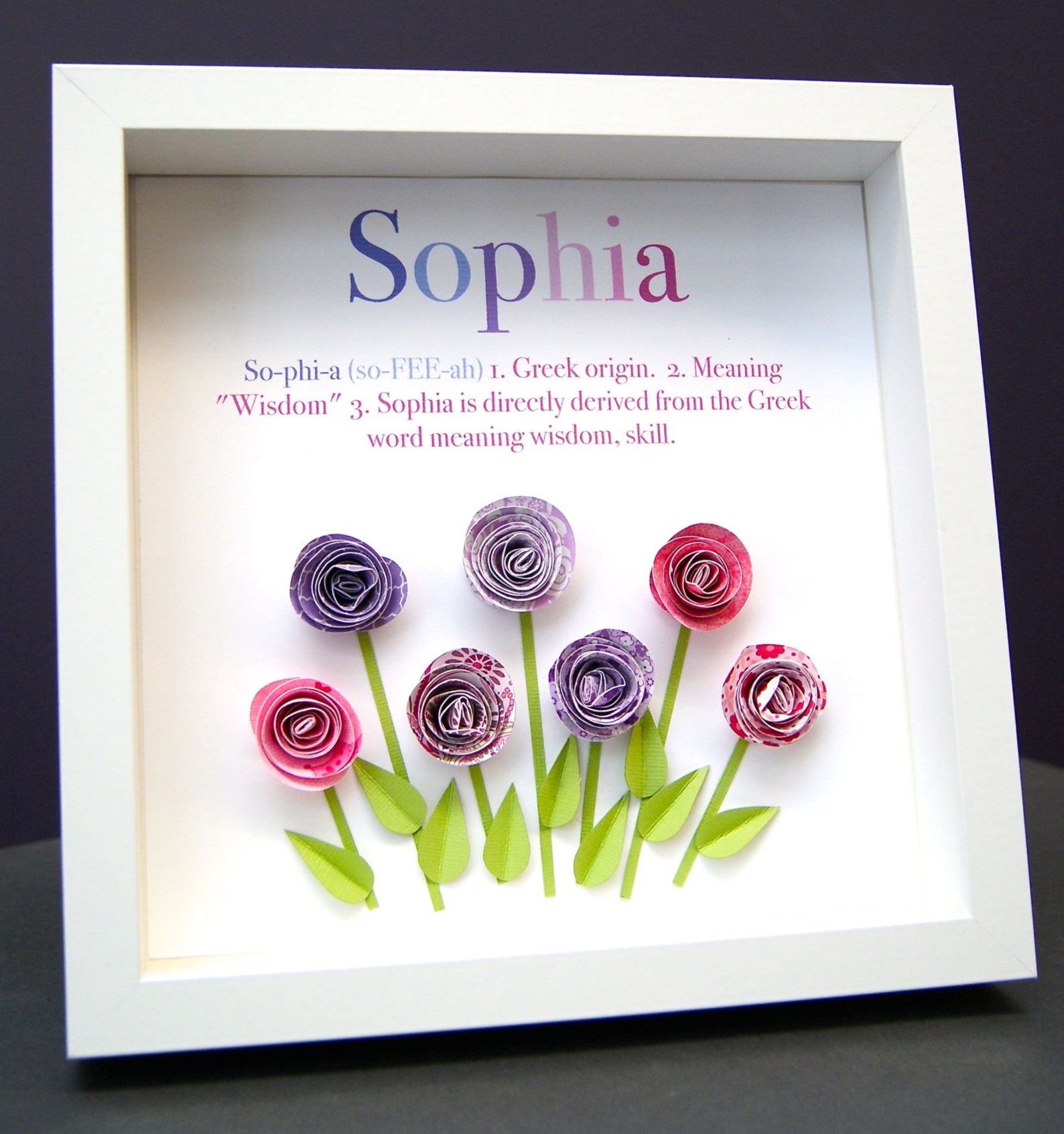 Personalized Name Frame With Origin and Meaning Paper Origami Etsy