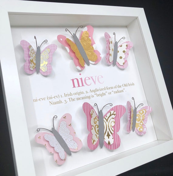 Nom de puzzle de bébé avec papillon Décor de pépinière personnalisé Cadeau  personnalisé pour les enfants