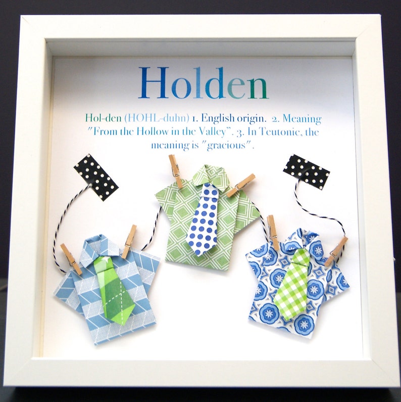 Baby Boy Frame New Baby Gift Custom Frame with Name Meaning Etsy
