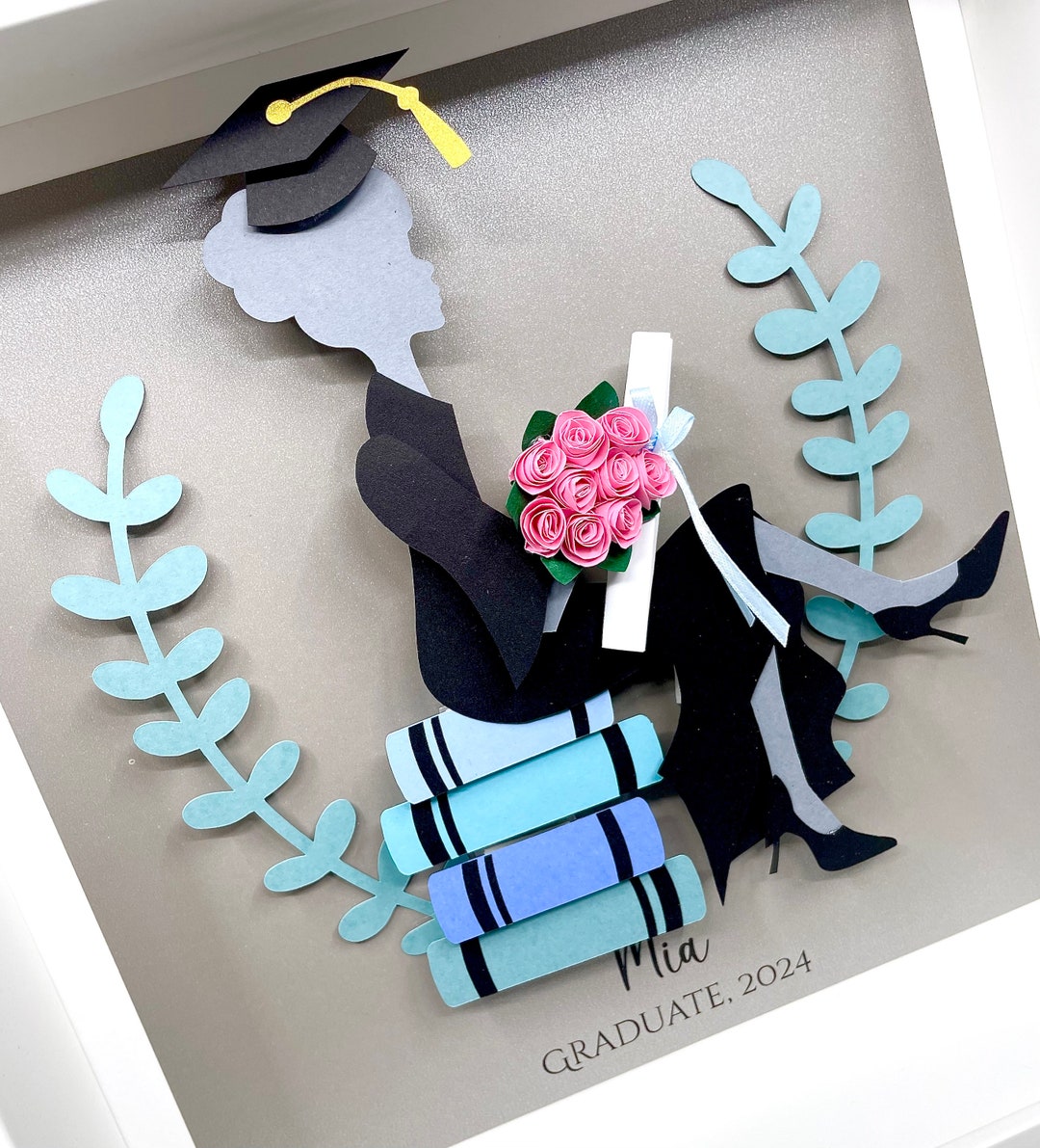 Personalized Graduation Gift, Custom Frame With Paper Convocation Gown ...