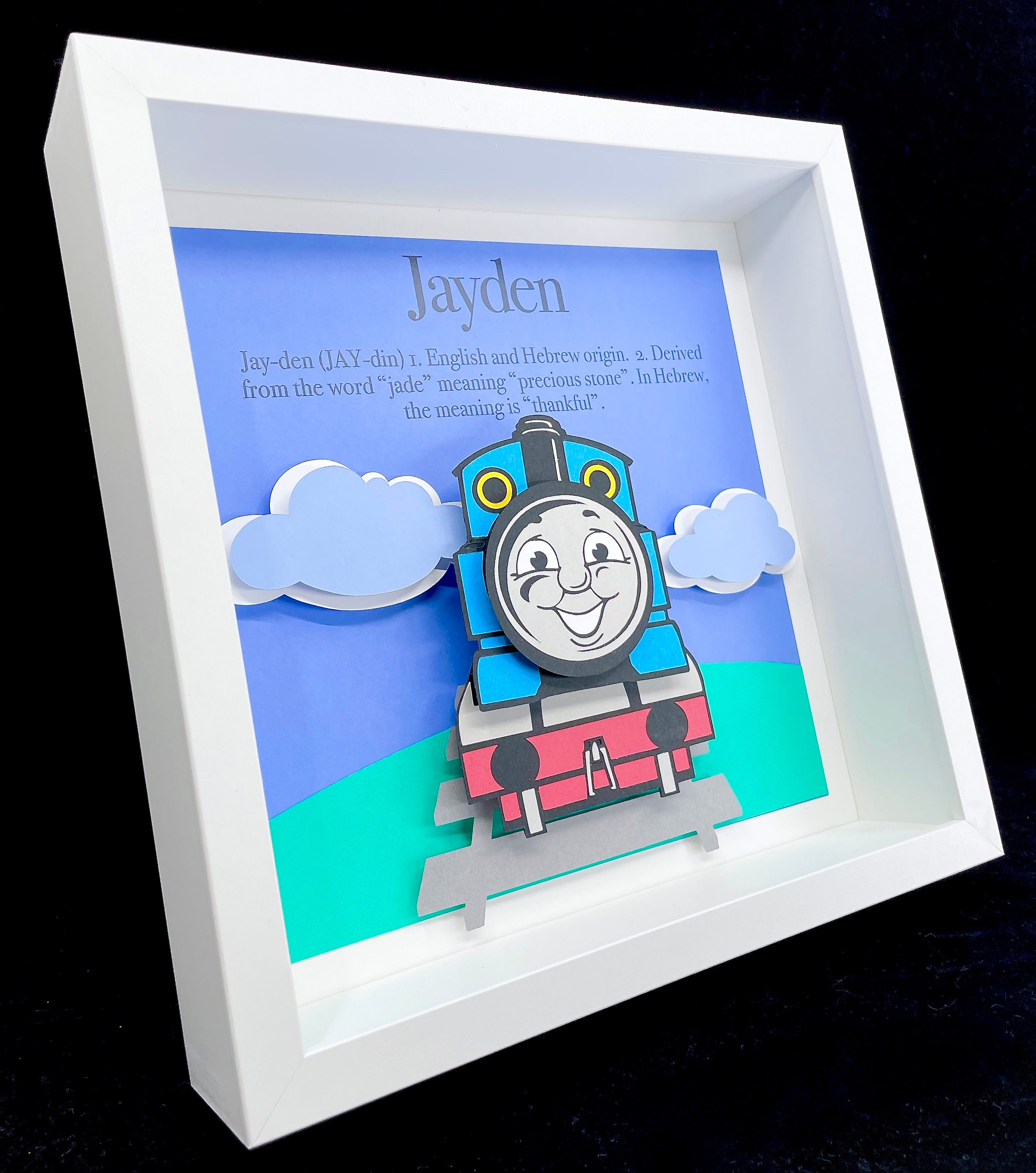 Baby Boy Thomas the Train Frame With Name Origin & Meaning - Etsy Baby Boy Thomas the Train Frame With Name Origin & Meaning - Etsy