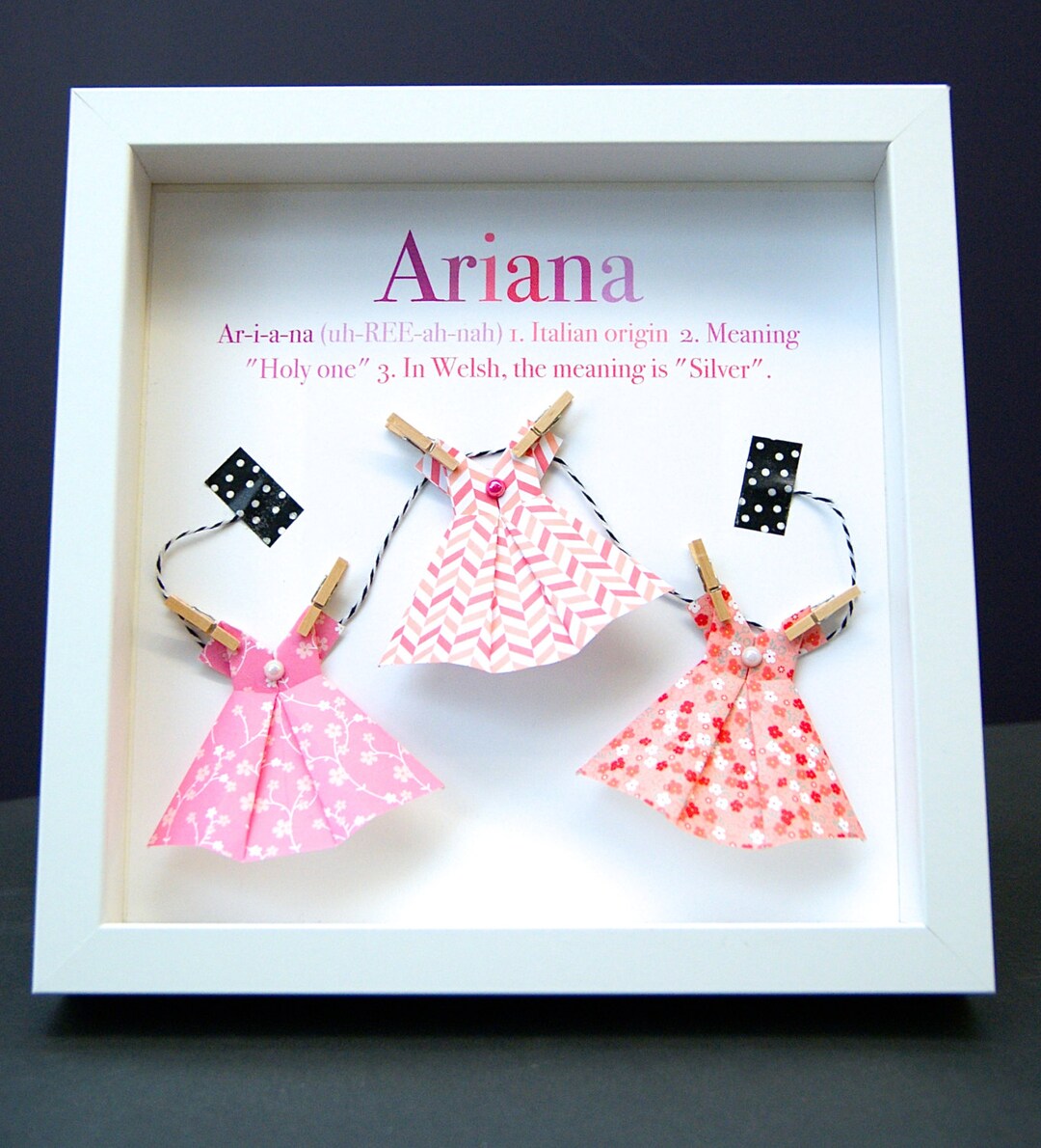 Personalized Baby Girl Frame With Name Origin and Meaning Etsy