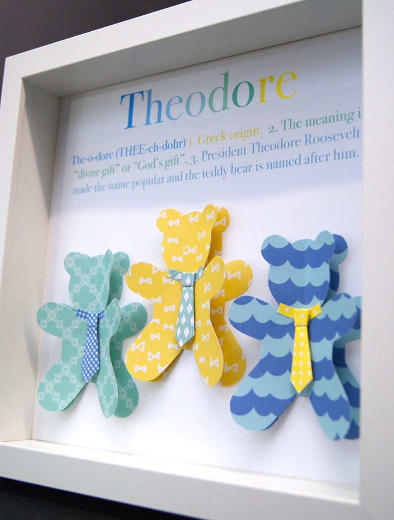 Personalized Baby Name Frame With Meaning & Origin 3D Paper Etsy