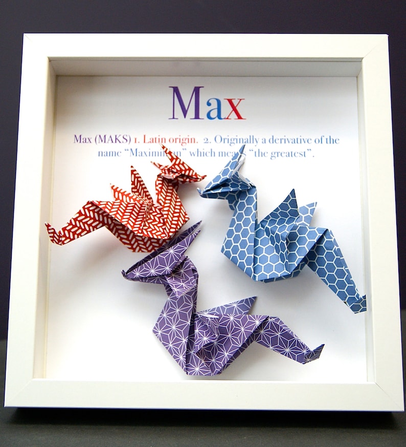 Personalized Name Frame With Origin and Meaning Paper Origami Etsy Canada