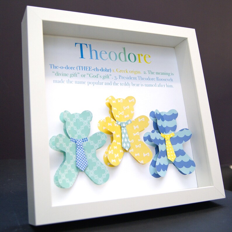 Personalized Baby Name Frame With Meaning & Origin 3D Paper Etsy