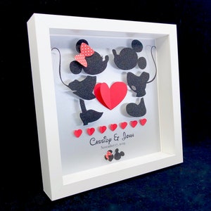 Mickey and Minnie Mouse Anniversary Gift, Mickey Wedding, Valentines Day Gift, First Anniversary Paper Gift, Mickey & Minnie Kissing Art