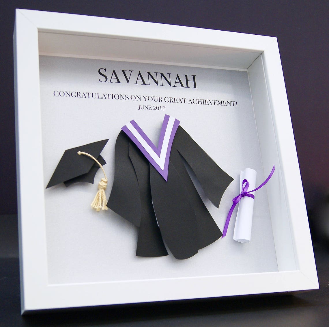 Graduation Card Frame Personalized Graduation Gift, Custom Frame With Paper Convocation Gown ...
