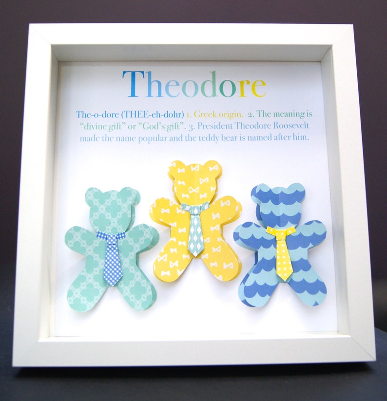 Personalized Baby Name Frame With Meaning & Origin 3D Paper Etsy