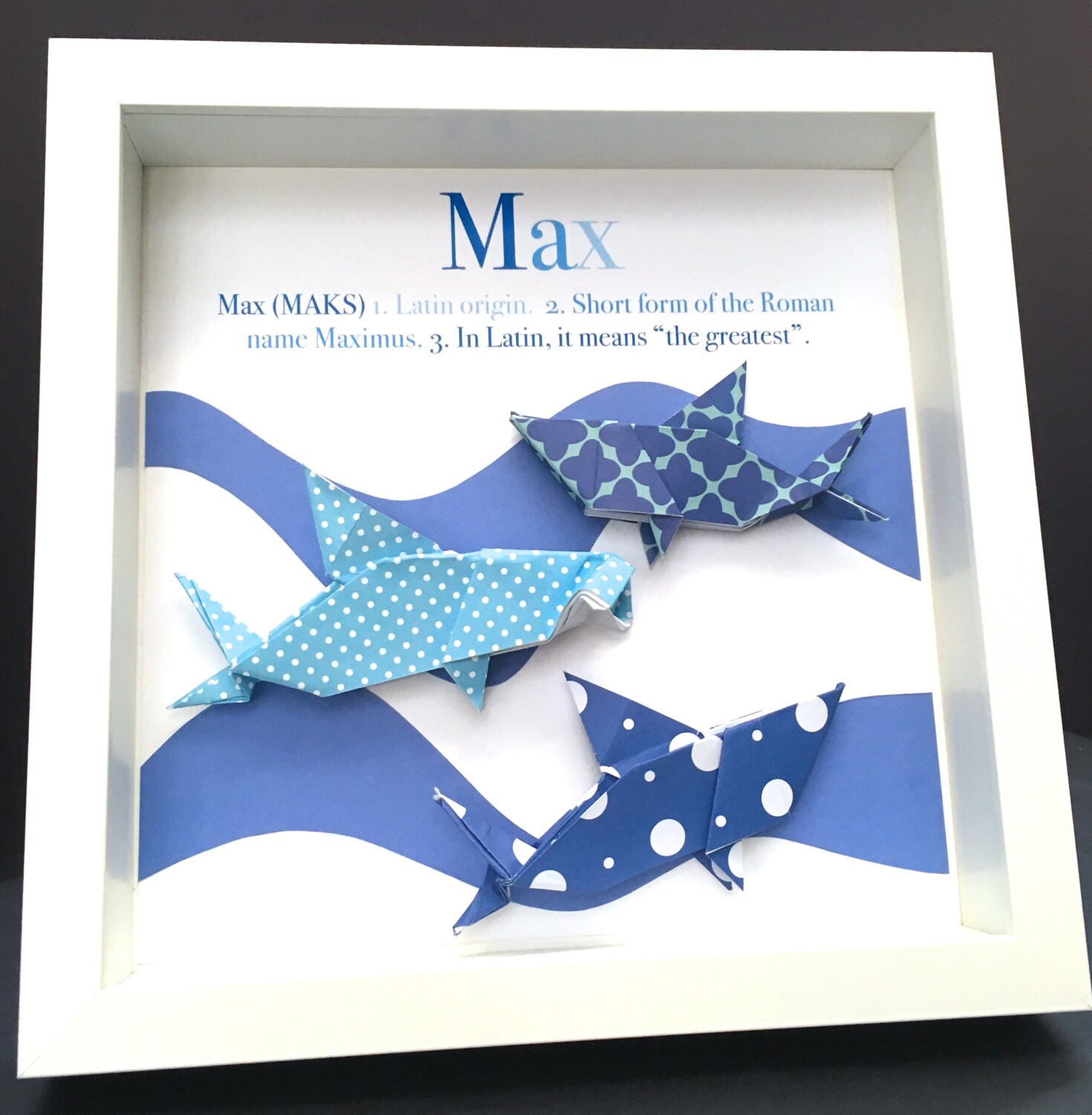 Personalized Baby Name Frame With Sharks, Name, Origin and Meaning