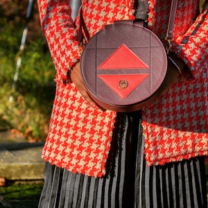 Sac en cuir à bandoulière rouge