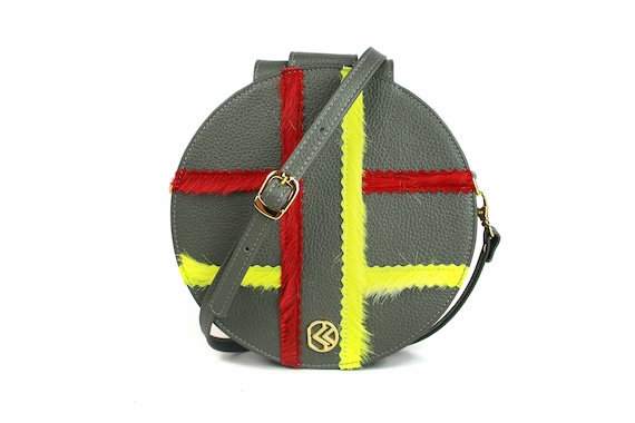 Leather Round Shoulder Bag, Luxury Soft Leather Purse, Elegant Circular  Bag, Trendy Crossbody, Designer Handbag, Women’s Fashion