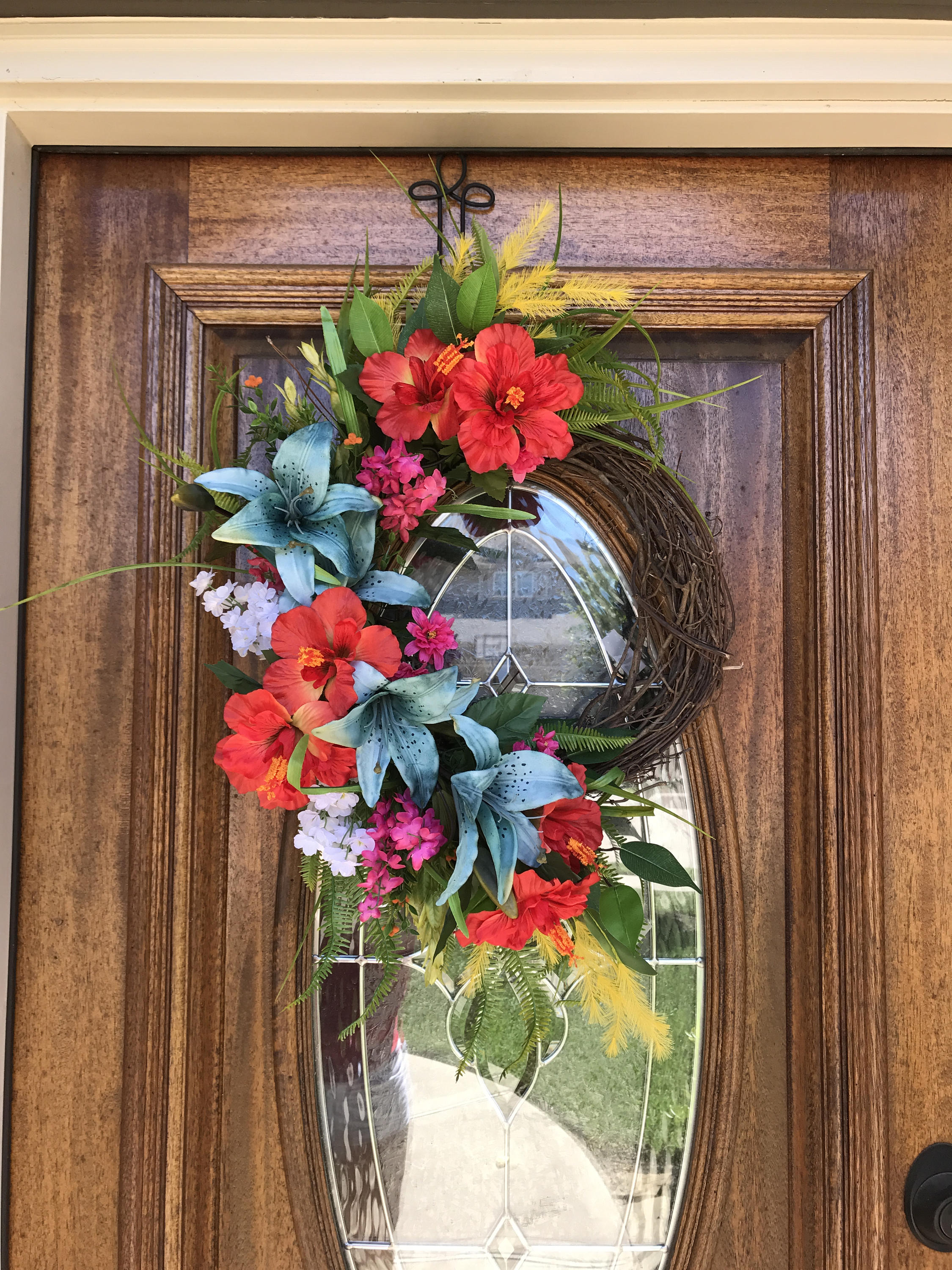 Summer Wreaths For Front Door Double Tropical 50