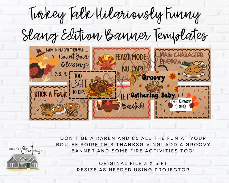 Turkey Talk Banner Templates Slang Edition Hilariously Funny - DIY ...