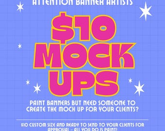 Custom Banner Template or Mock Up Design - Canva Digital File - Made to Order