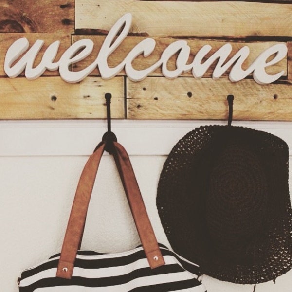 Handmade "Welcome" sign