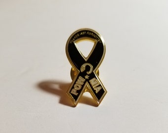 Pow/Mia lapel pin, POW/MIA Black ribbon lapel pin, lapel pin, Pow pin, Mia pin, Pow/Mia, black ribbon pin, military lapel pin, military (L1)