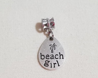 beach girl charm for european bracelet, bracelet charm, beach charm, beach girl charm, charm, cute beach charm, tropical charm, charm, (c44)