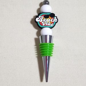 beach wine bottle stopper, cute wine bottle stopper, wine bottle stopper, housewarming gift, bar accessories, home decor, wine decor, (WB17)